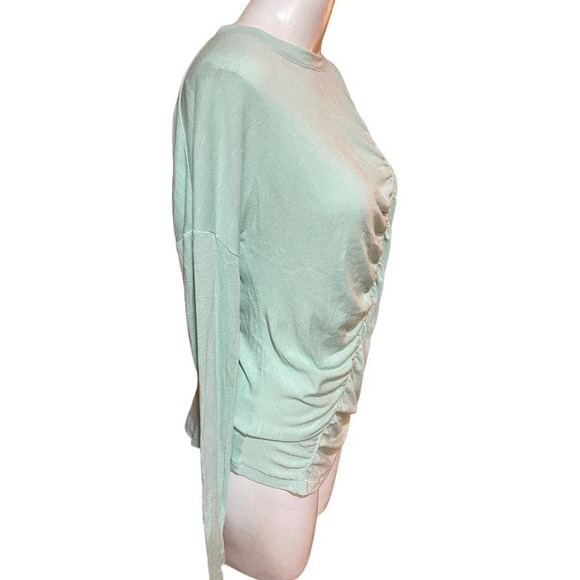 Zella All Day Shirt Seaglass Diagonal Ruching Size XS - Picture 4 of 8